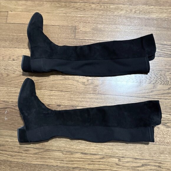 Stuart Weitzman 5050 Reserve Over the Knee Suede Boots Black Suede Size 5.5 - Picture 2 of 4